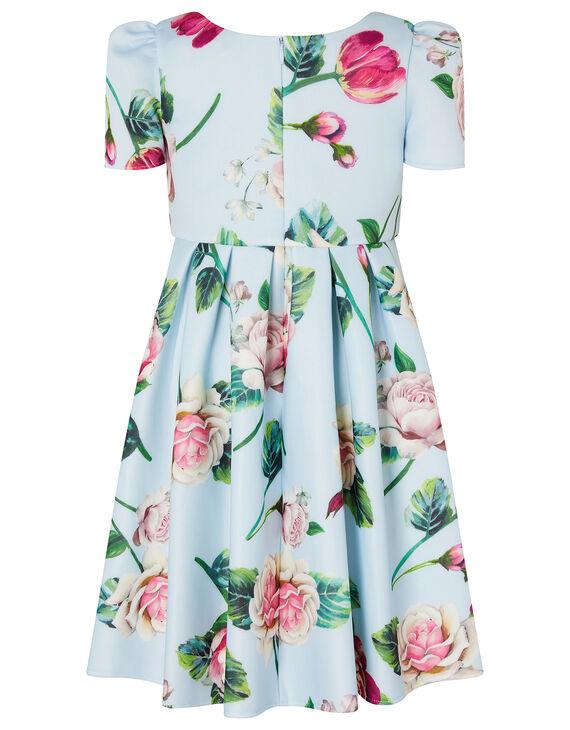 Floral Scuba Dress Blue