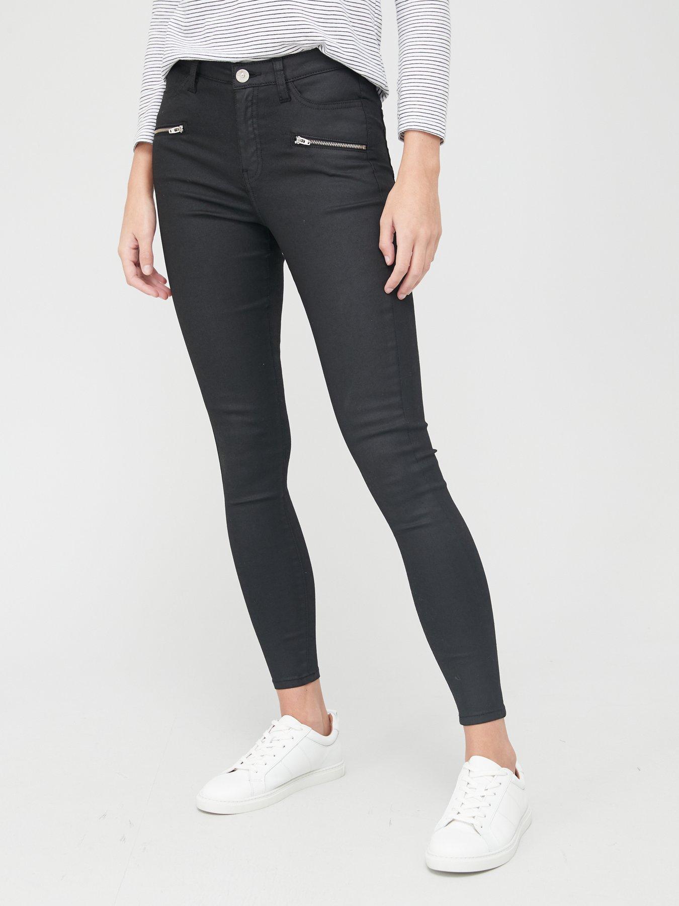 Ella High Waist Coated Skinny Jean Black