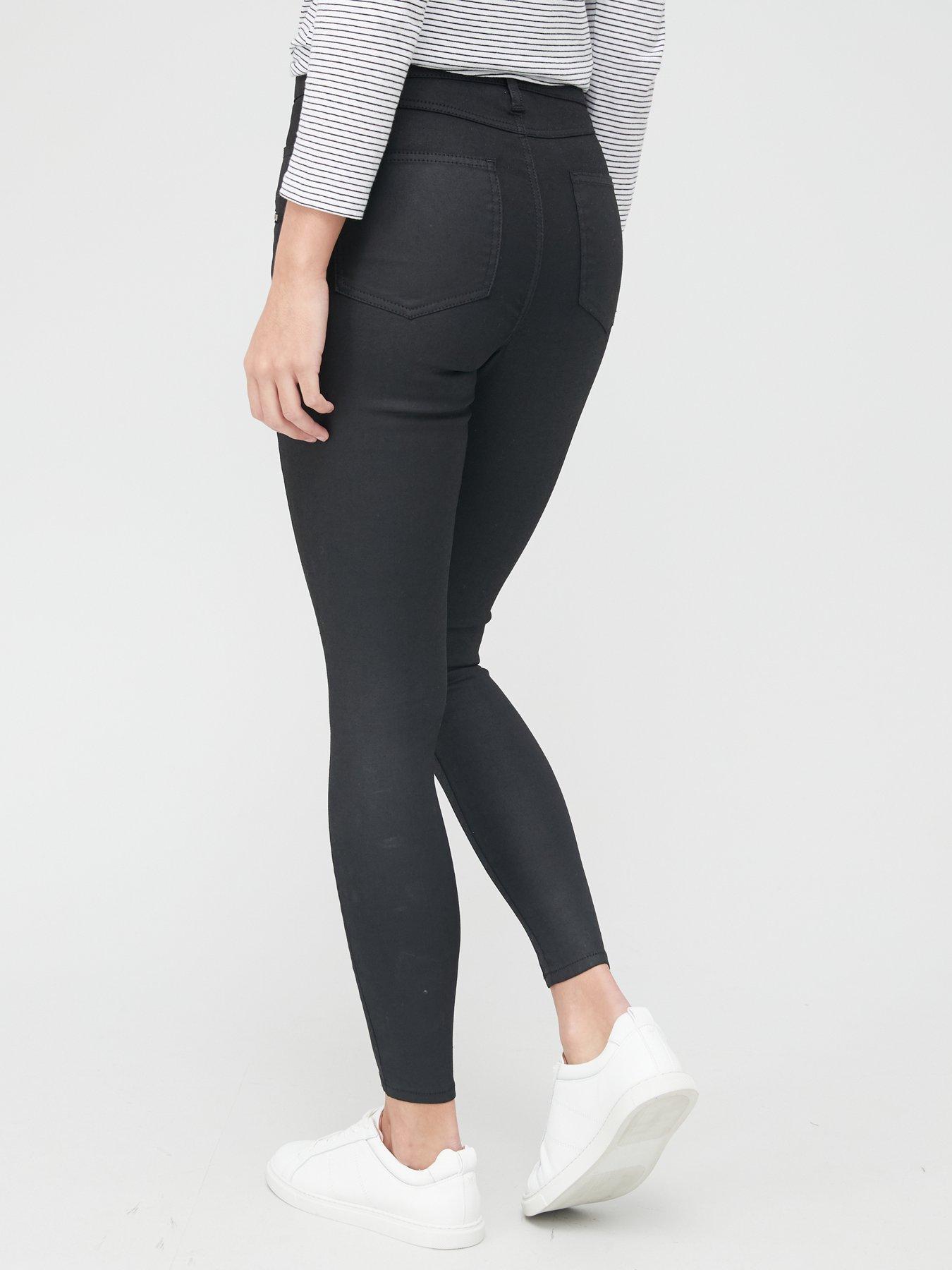 Ella High Waist Coated Skinny Jean Black